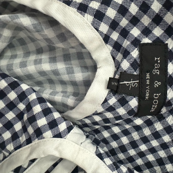 rag & bone Navy and White Checkered Dress size S - Picture 3 of 4
